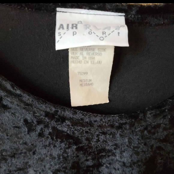 Women's M Black Velour Long Sleeve Top - Picture 4 of 4